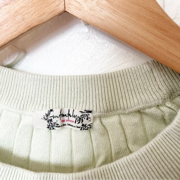 Intimately Free People Friday Morning Ribbed Knit Tee Pastel Green Size S - Picture 5 of 7
